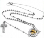 Stainless Steel Rosary Catholic Necklace Jesus