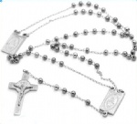 Stainless Steel Rosary Catholic Necklace Jesus