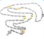 Stainless Steel Rosary Catholic Necklace Jesus