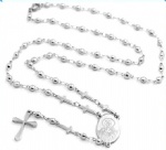 Stainless Steel Rosary Catholic Necklace Jesus