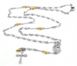 Stainless Steel Rosary Catholic Necklace Jesus