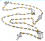 Stainless Steel Rosary Catholic Necklace Jesus