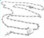 Stainless Steel Rosary Catholic Necklace