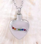Stainless Steel Urn Cremation Pendant Memorial Jewelry