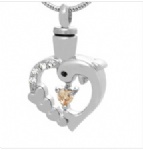 Dolphins Stainless Steel Cremation Pendant