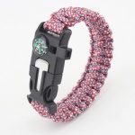 U shackle Paracord Survival Bracelet outdoor bracelet with compass