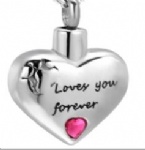 Heart Stainless Steel Cremation Pendant Memorial Jewelry