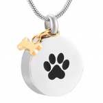 D-733 paw print pet cremation Keepsake jewelry