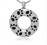 D-739 paw print pet cremation Keepsake jewelry