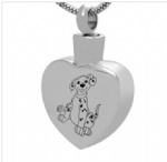 D-742 heart dog engraved pet cremation Keepsake jewelry