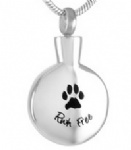 D-764 paw print pet cremation Keepsake jewelry customized