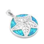 925 Sterling Silver Opal Star Pendant