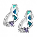 925 Sterling Silver Opal Earring