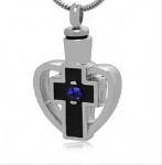 Cross Stainless Steel Cremation Pendant