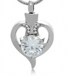 Stainless Steel Cremation Heart Pendant