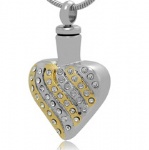 Stainless Steel Cremation Heart Pendant