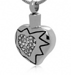 Stainless Steel Cremation Heart Pendant