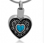 Stainless Steel Cremation Heart Pendant