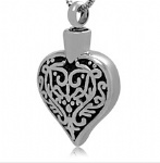 Stainless Steel Cremation Heart Pendant