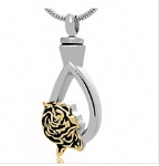 Stainless Steel Cremation Rose Pendant