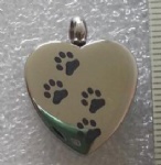 Stainless Steel Cremation Footprint Pendant