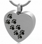 Stainless Steel Cremation Footprint Pendant