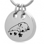 Stainless Steel Cremation Footprint Pendant