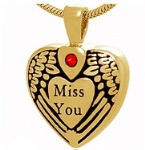 Miss you Stainless Steel Cremation Pendant