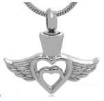Wings Stainless Steel Cremation Pendant