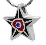 Pentagram Stainless Steel Cremation Pendant