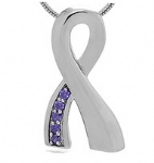 Ribbon Stainless Steel Cremation Pendant Keepsake Jewelry