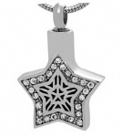 Star Stainless Steel Cremation Pendant Keepsake Jewelry