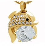 Dolphins Stainless Steel Cremation Pendant