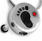 Footprint Stainless Steel Cremation Pendant