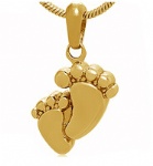Footprint Stainless Steel Cremation Pendant